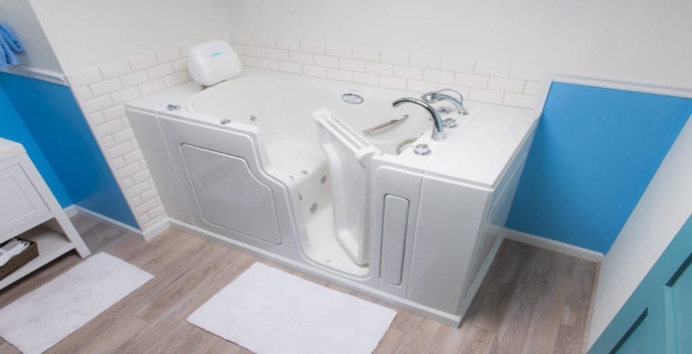 walk-in tub with door