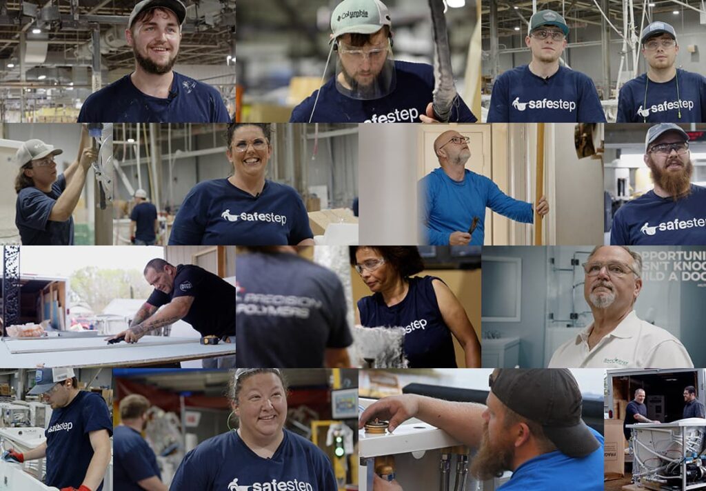 collage of safe step team members