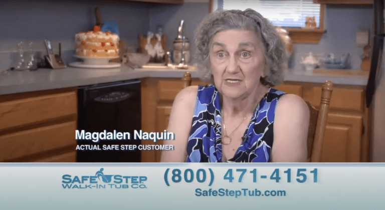 Magedalen Naquin being interviewed about her walk-in tub