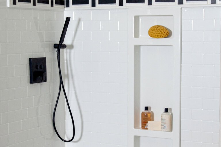 Safe Step walk-in shower niche shelves