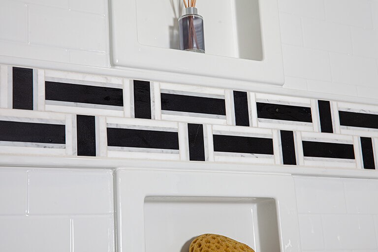 Safe Step walk-in shower tile track