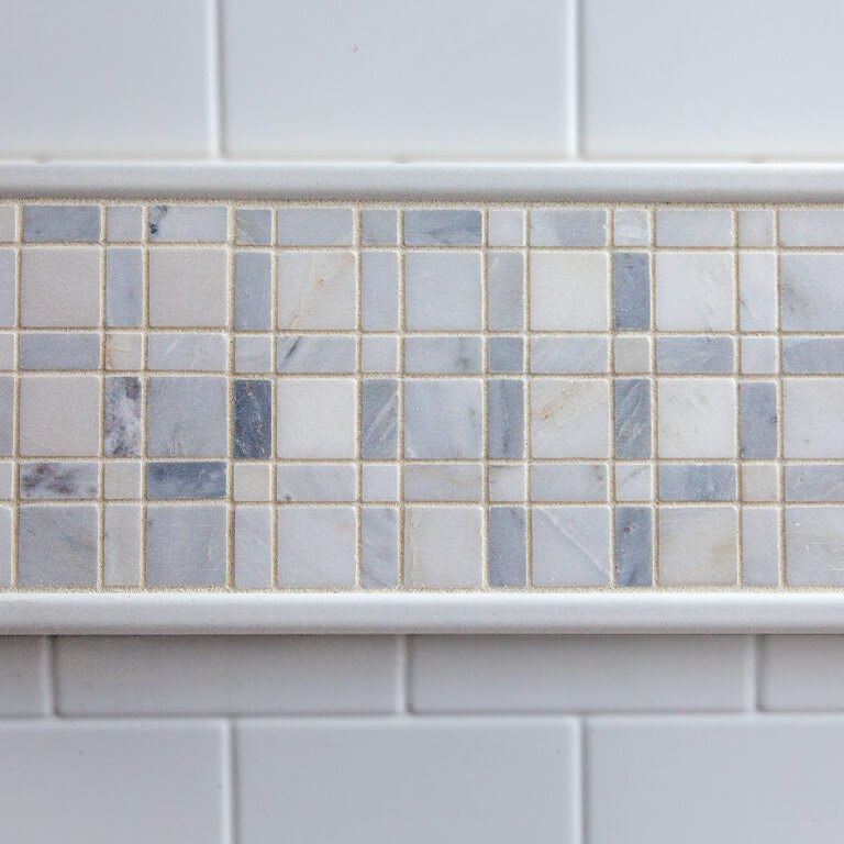 carrara plaid accent tiles