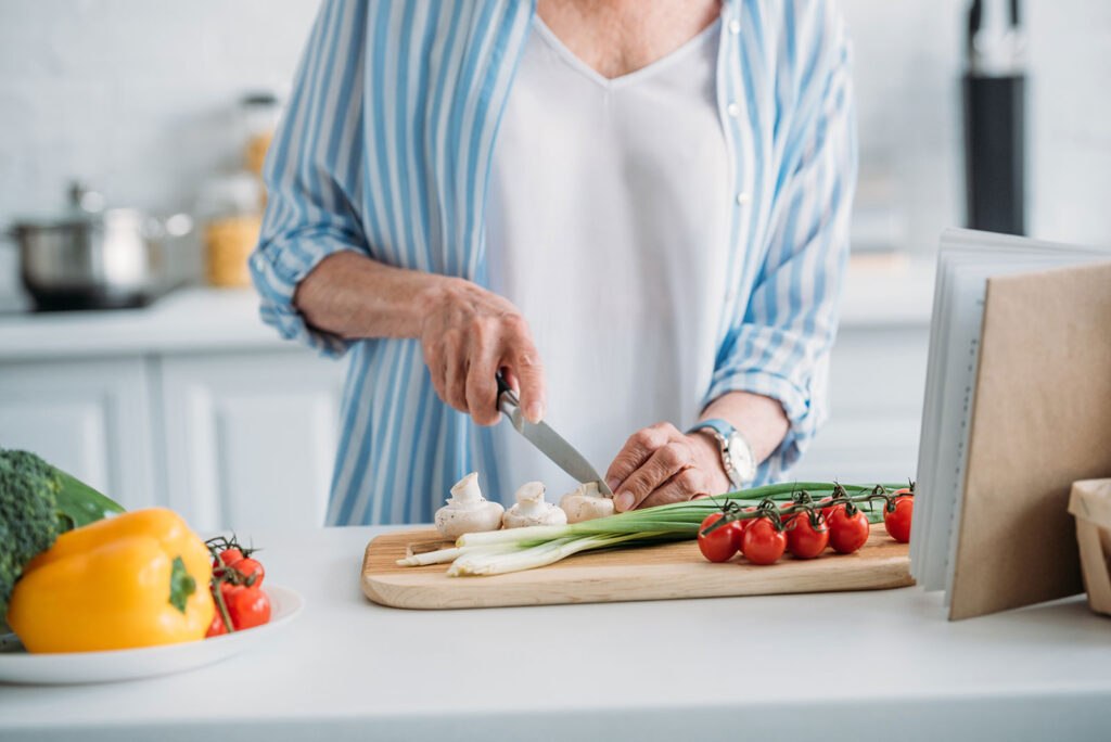 Senior woman cooking